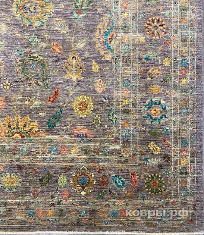 ковер ручной работы Шелковый Афганский ковер ручной работы Сhoubi (Чуби файн) 4.24x2.99 — фото 3