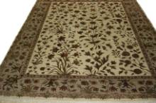 Индийский ковер ручной работы из шелка и шерсти 3.7x2.78