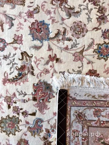 ковер ручной работы Иранский ковер ручной работы из шелка и шерсти Tabriz (Табриз) 4.09x3 — фото 4