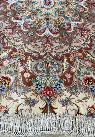 ковер ручной работы Иранский ковер ручной работы из шелка и шерсти Tabriz (Табриз Ширфар) 2.95x2.95 — фото 4