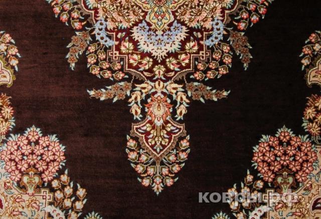 ковер ручной работы Шелковый Иранский ковер ручной работы Qum (Кум) 1.19x0.8 — фото 2