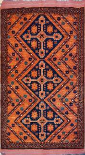 Шерстяной Афганский ковер ручной работы Escari (Эскари) 1.24x2.08