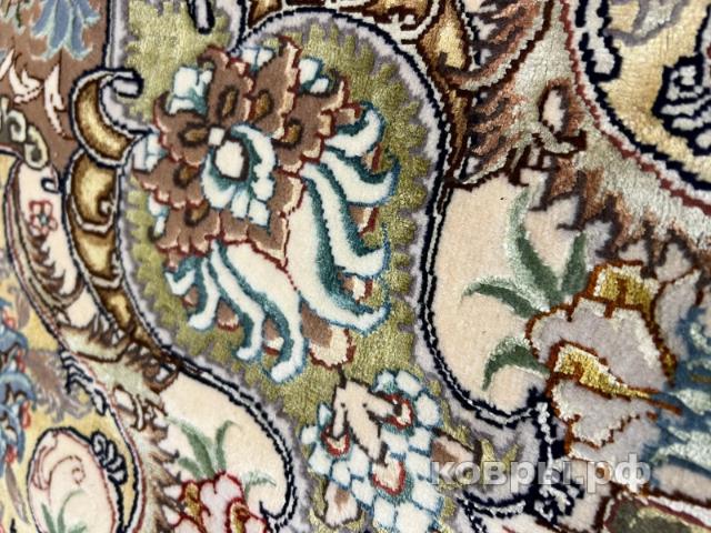 ковер ручной работы Иранский ковер ручной работы из шелка и шерсти Tabriz (Табриз) 5x5 — фото 3