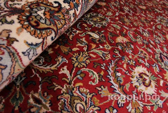 ковер ручной работы Шелковый Индийский ковер ручной работы Kashmir (Кашмир Авшан) 3.97x3.11 — фото 4