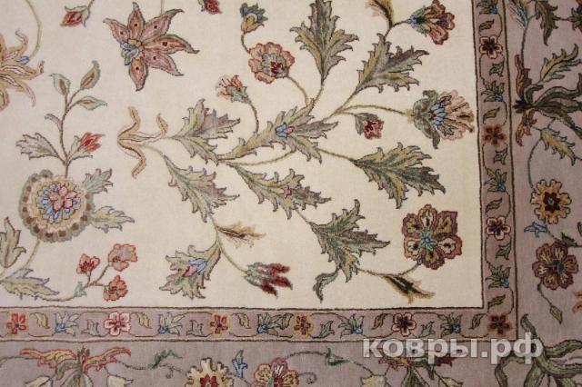 ковер ручной работы Индийский ковер ручной работы из шелка и шерсти 3.7x2.78 — фото 3