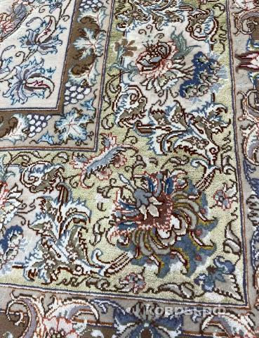 ковер ручной работы Иранский ковер ручной работы из шелка и шерсти Tabriz (Табриз) 3.58x2.52 — фото 5