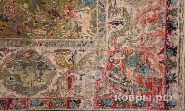 ковер ручной работы Индийский ковер ручной работы из шелка и шерсти 3.17x2.44 — фото 5