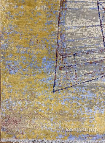 ковер ручной работы Индийский ковер ручной работы из шелка и шерсти 4.58x3.67 — фото 3