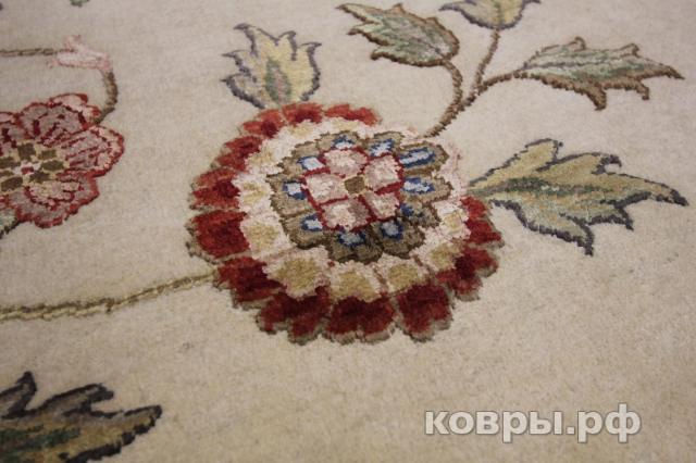 ковер ручной работы Индийский ковер ручной работы из шелка и шерсти 3.7x2.78 — фото 4