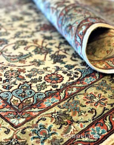 ковер ручной работы Шелковый Индийский ковер ручной работы Kashmir (Кашмир) 1.26x0.81 — фото 2