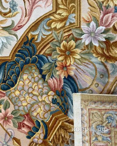 ковер ручной работы Китайский ковер ручной работы из шелка и шерсти Savonnery (Савоннери) 3.87x3.76 — фото 3