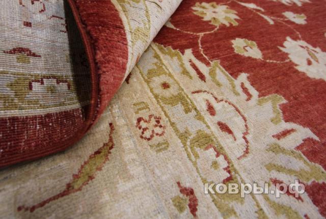 ковер ручной работы Шелковый Афганский ковер ручной работы Сhoubi Ziegler (Чуби зиглер) 4.16x3.03 — фото 3