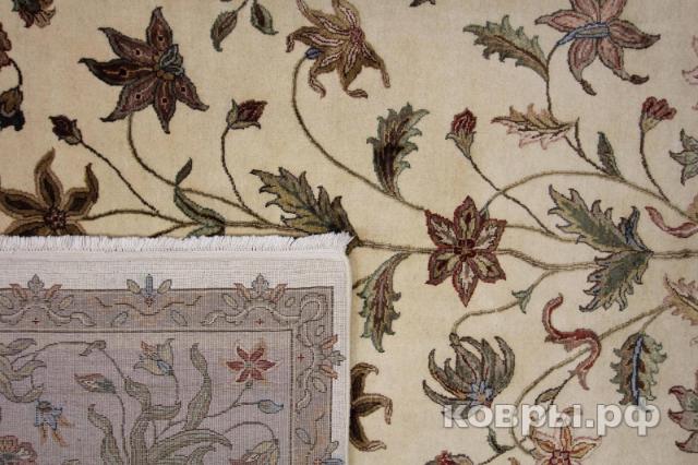 ковер ручной работы Индийский ковер ручной работы из шелка и шерсти 3.7x2.78 — фото 5