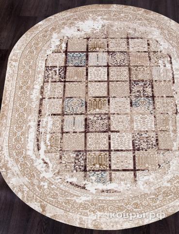 ковер KARMEN HALI QUANTUM 03004B BROWN / BROWN Овал — фото 2