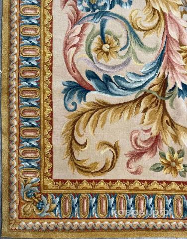 ковер ручной работы Китайский ковер ручной работы из шелка и шерсти Savonnery (Савоннери) 3.87x3.76 — фото 4