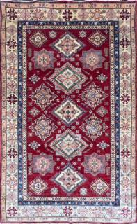 Шелковый Афганский ковер ручной работы Kazakh (Казах) 2.57x1.66 Шелковый Афганский ковер ручной работы Kazakh (Казах) 2.57x1.66