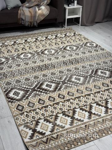 ковер Ковер AIDIN CARPET PRAGA 06050A BROWN / TOZ GRI — фото 3