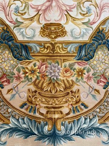 ковер ручной работы Китайский ковер ручной работы из шелка и шерсти Savonnery (Савоннери) 3.87x3.76 — фото 5