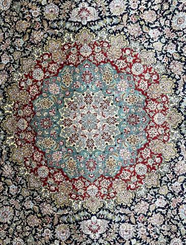 ковер ручной работы Шелковый Китайский ковер ручной работы Hereke (Хереке)  2.5x2.5 — фото 4