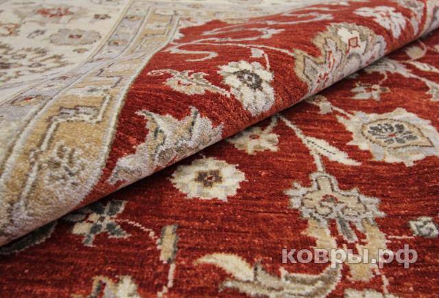 ковер ручной работы Шерстяной Афганский ковер ручной работы Сhoubi Ziegler (Чуби зиглер) 3.44x2.51 — фото 4