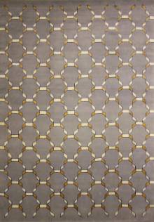 Индийский ковер ручной работы из шелка и шерсти 3.7x2.75