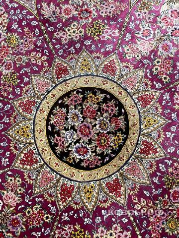 ковер ручной работы Шелковый Иранский ковер ручной работы Qum (Кум) 1.5x1.5 — фото 2