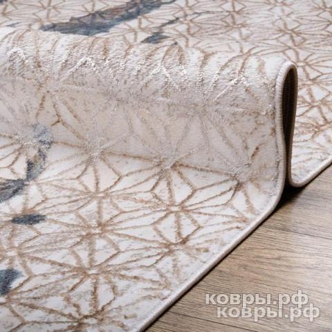 ковер Ковер Karmen hali Ascona 4593A ACIK MAVI FLOS / ACIK MAVI FLOS круг — фото 2