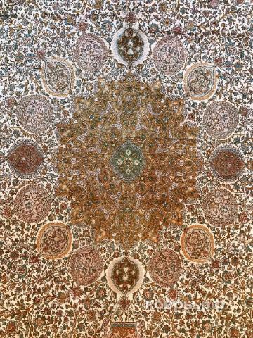 ковер ручной работы Шелковый Индийский ковер ручной работы Kashmir (Кашмир Ардебиль) 3.77x2.7 — фото 4