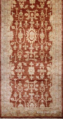 ковер ручной работы Афганский ковер ручной работы из шелка и шерсти Сhoubi Ziegler (Чуби зиглер)  3.5x0.91 — фото 6