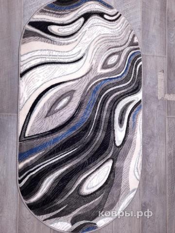 ковер Merinos Mega Carving 1385 gray овал — фото 2