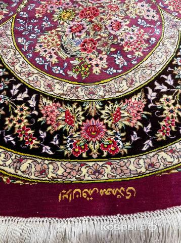 ковер ручной работы Шелковый Иранский ковер ручной работы Qum (Кум) 1.5x1.5 — фото 4