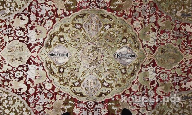 ковер ручной работы Индийский ковер ручной работы из шелка и шерсти 3.12x2.46 — фото 2