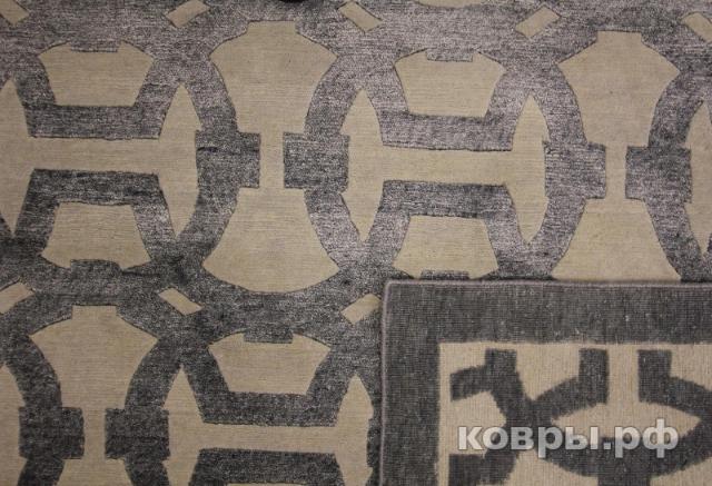 ковер ручной работы Индийский ковер ручной работы из шелка и шерсти 3.96x3 — фото 4