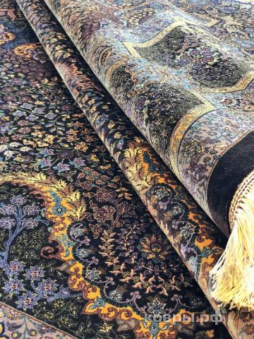 ковер ручной работы Шелковый Иранский ковер ручной работы Qum (Кум Ахмеди) 3.05x2.54 — фото 2