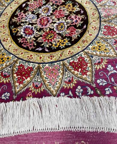 ковер ручной работы Шелковый Иранский ковер ручной работы Qum (Кум) 1.5x1.5 — фото 5