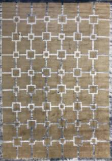 Индийский ковер ручной работы из шелка и шерсти 3.81x2.68