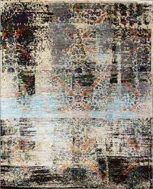 Индийский ковер ручной работы из шелка и шерсти 2.96x2.48