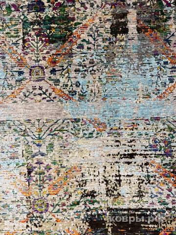 ковер ручной работы Индийский ковер ручной работы из шелка и шерсти 2.96x2.48 — фото 2