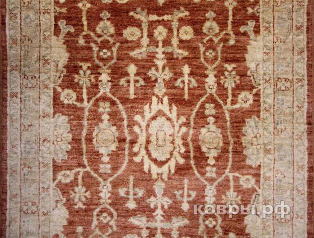 ковер ручной работы Афганский ковер ручной работы из шелка и шерсти Сhoubi Ziegler (Чуби зиглер)  3.5x0.91 — фото 2