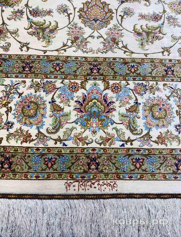 ковер ручной работы Шелковый Иранский ковер ручной работы Qum (Кум) 4.02x2.95 — фото 3