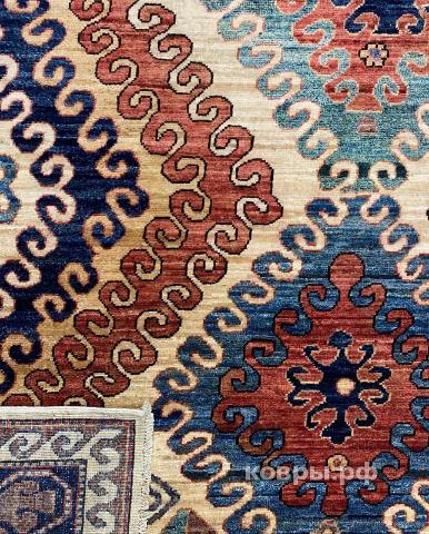 ковер ручной работы Шелковый Афганский ковер ручной работы Сhoubi (Чуби файн)  1.85x1.84 — фото 3