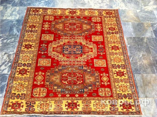 ковер ручной работы Афганский ковер ручной работы Казах 1.43x1.65м — фото 2