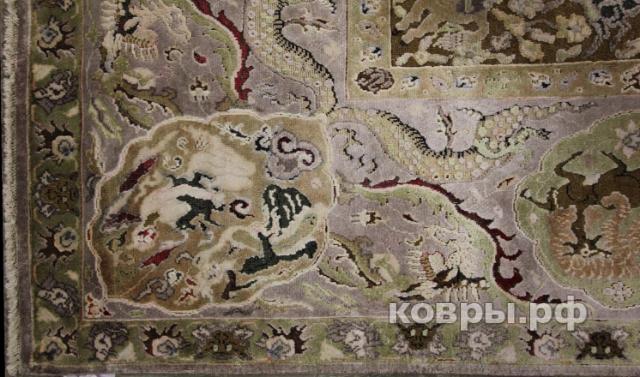 ковер ручной работы Индийский ковер ручной работы из шелка и шерсти 3.12x2.46 — фото 5