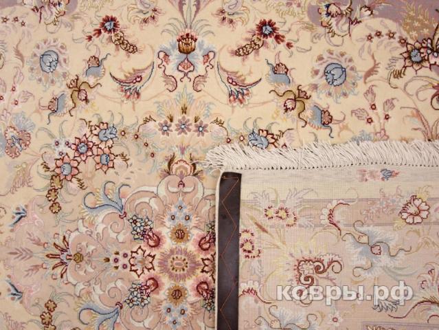 ковер ручной работы Иранский ковер ручной работы из шелка и шерсти Tabriz (Табриз Хотиби)  2.1x1.57 — фото 3