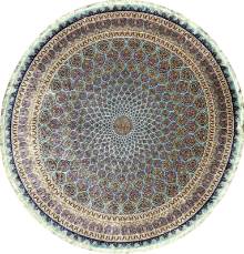 Шелковый ковер ручной работы Qum (Кум) 4x4 в форме круга Шелковый ковер ручной работы Qum (Кум) 4x4 в форме круга