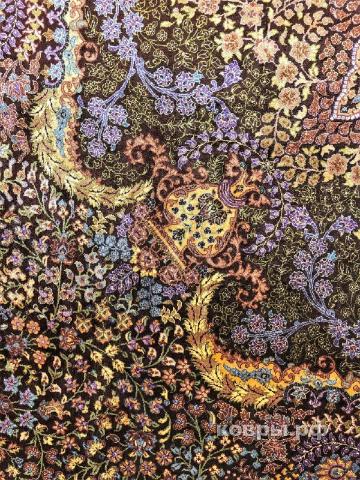 ковер ручной работы Шелковый Иранский ковер ручной работы Qum (Кум Ахмеди) 3.05x2.54 — фото 4