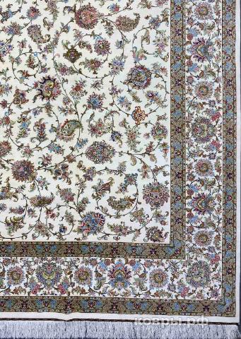 ковер ручной работы Шелковый Иранский ковер ручной работы Qum (Кум) 4.02x2.95 — фото 5