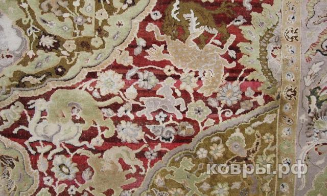 ковер ручной работы Индийский ковер ручной работы из шелка и шерсти 3.12x2.46 — фото 6