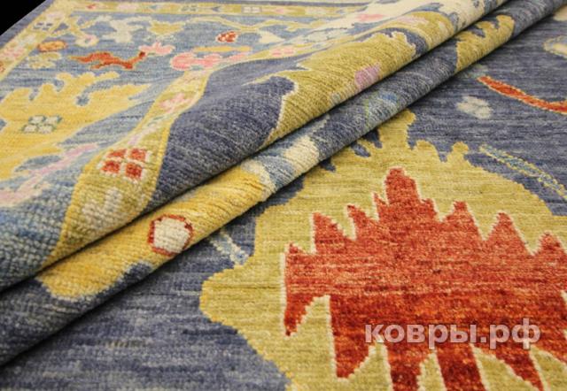 ковер ручной работы Шелковый Афганский ковер ручной работы Oushak (Ушак) 3.7x2.81 — фото 4