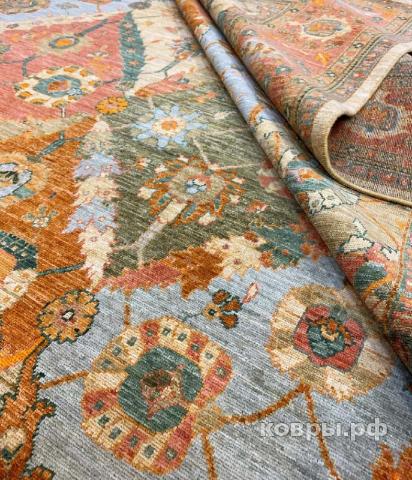 ковер ручной работы Шелковый Афганский ковер ручной работы Сhoubi (Чуби файн) 3.69x2.78 — фото 3